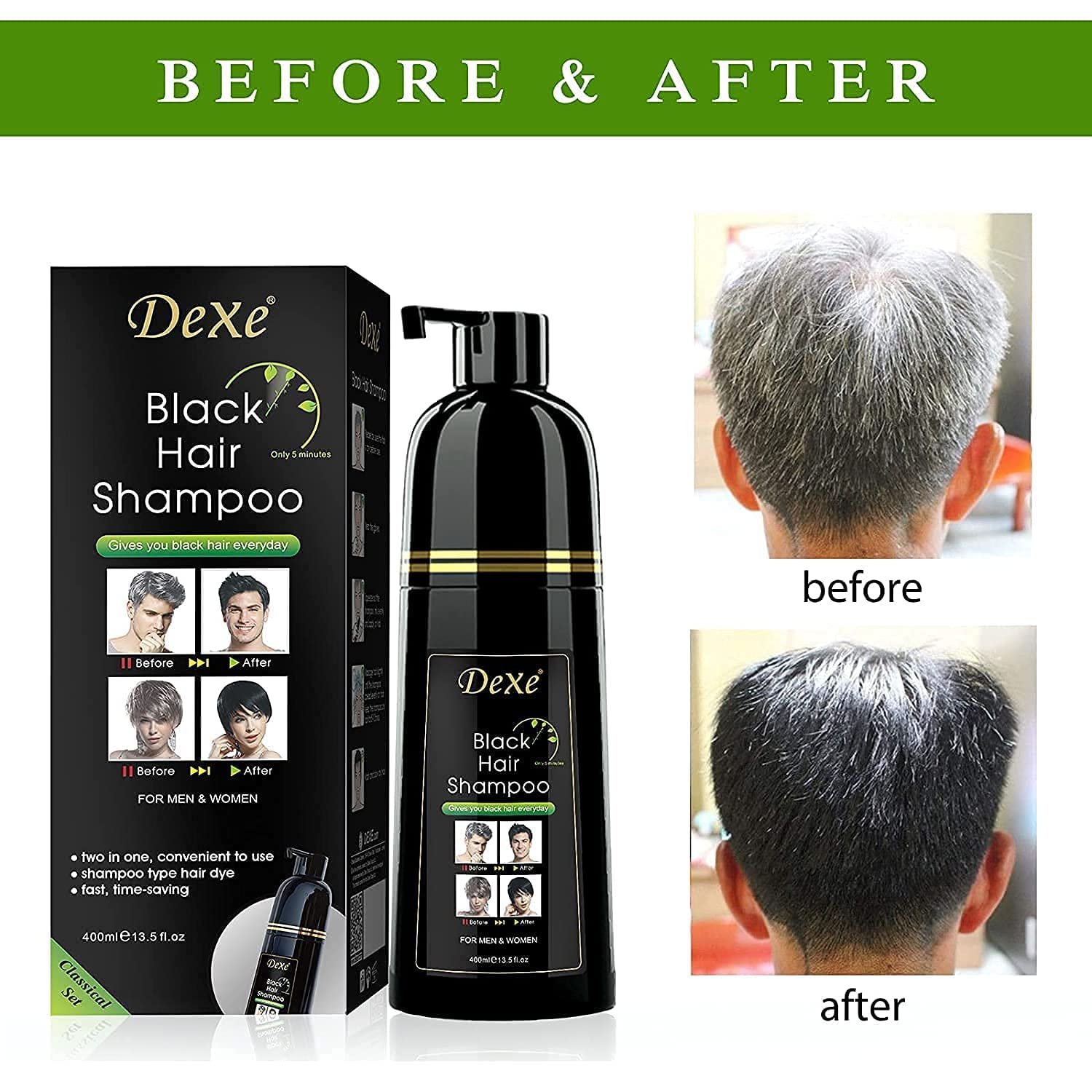 Dexe Black Hair Shampoo 400ML